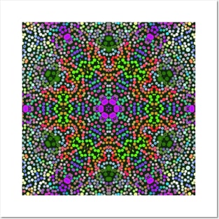 Dot Mandala Flower ''''''''''''''purple Green and Orange Posters and Art